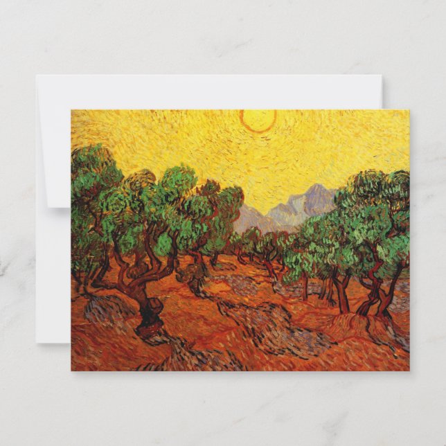 Van Gogh Olive Trees with Yellow Sky and Sun (Front)