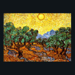 Van Gogh - Olive Trees with Yellow Sky and Sun Poster<br><div class="desc">Vincent van Gogh landscape painting,  Olive Trees with Yellow Sky and Sun,  poster.</div>
