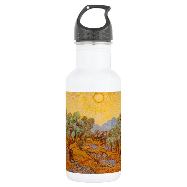 Van Gogh Olive Trees Yellow Sun Sky 532 Ml Water Bottle (Front)