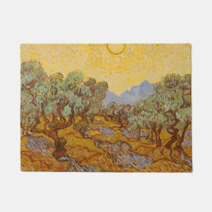Van Gogh Olive Trees Yellow Sun Sky Doormat