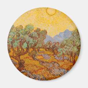 Van Gogh Olive Trees Yellow Sun Sky Magnet