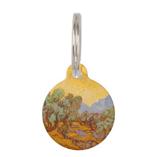 Van Gogh Olive Trees Yellow Sun Sky Pet Tag