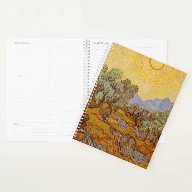 Van Gogh Olive Trees Yellow Sun Sky Planner (Display)