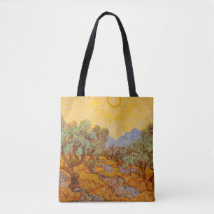 Van Gogh Olive Trees Yellow Sun Sky Tote Bag