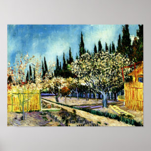 Van Gogh - Orchard Surrounded by Cypresses Poster