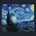 Van Gogh Painting of The Starry Night (1889) Poster<br><div class="desc">Beautiful Vincent Van Gogh painting of The Starry Night in (1889). This work is a famous painting from Vincent Van Gogh. This artwork would look beautiful on any wall.</div>