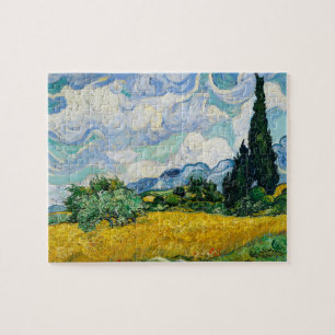 Van Gogh Painting Wheat Field with Cypress Tree Jigsaw Puzzle