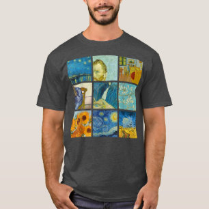 Van Gogh Paintings Collage Sunflowers, Starry Nigh T-Shirt