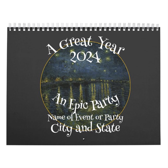 Van Gogh Party Calendar Dinner Party Holiday 2024 (Cover)