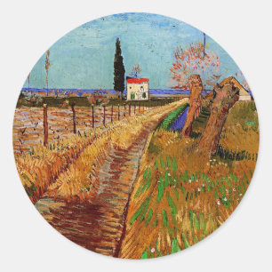 Van Gogh - Path through a Field Classic Round Sticker