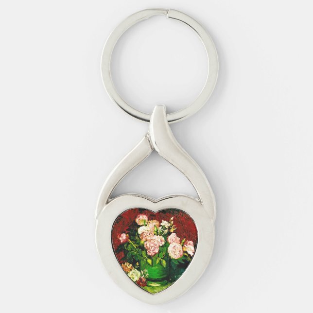Van Gogh Peonies and Roses Key Ring (Front)