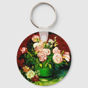 Van Gogh Peonies and Roses Key Ring