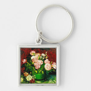 Van Gogh Peonies and Roses Key Ring