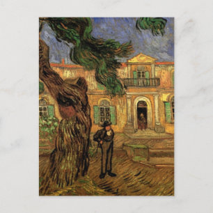 Van Gogh Pine Trees Figure Garden St Paul Hospital Postcard