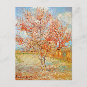 Van Gogh Pink Peach Tree in Blossom Invitations