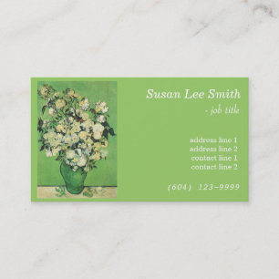 Van Gogh Pink Rose in a Vase professional business Card
