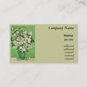 Van Gogh, Pink Roses in a Vase Business Card