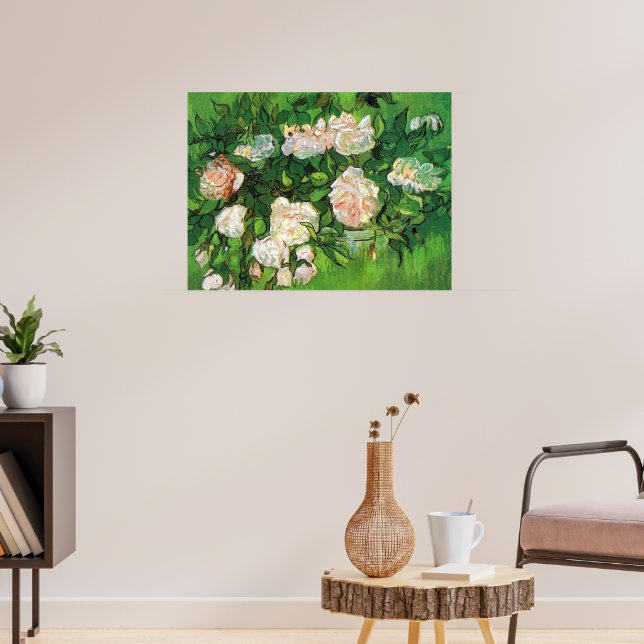 Van Gogh - Pink Roses, Poster (Living Room 3)