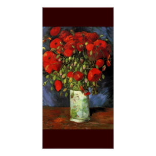 Van Gogh Poppies Red Flowers Vase Peace Love Colou Poster