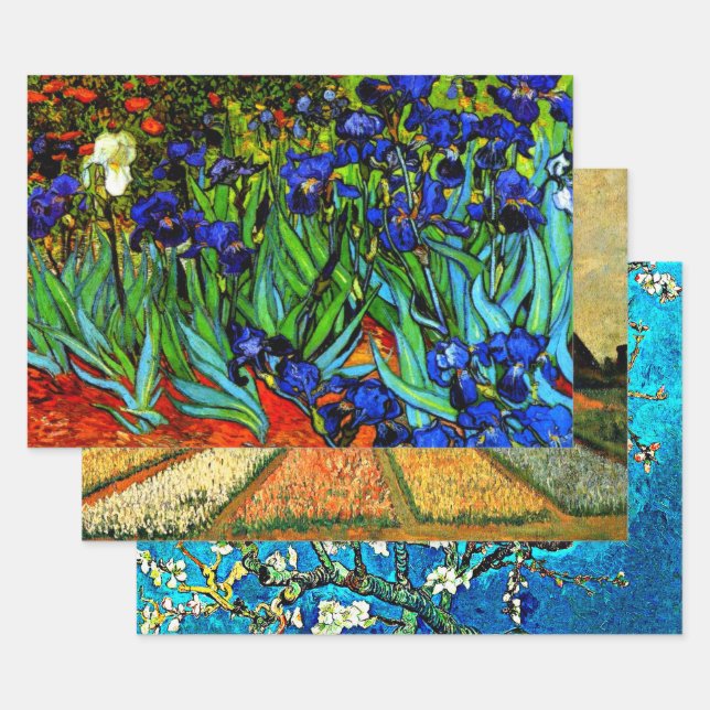 Van Gogh popular paintings, set of three Wrapping Paper Sheet (Set)