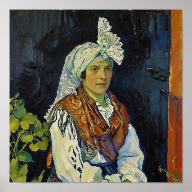 Van Gogh Portrait of Peasant Woman Poster (Front)