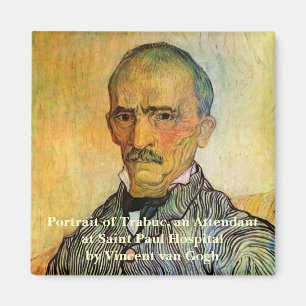 Van Gogh Portrait of Trabuc, Vintage Impressionism Magnet