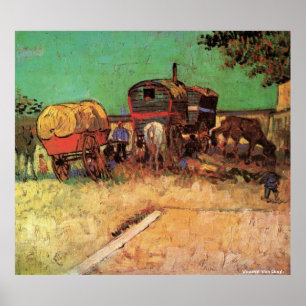 VAN GOGH POSTERS - ENCAMPMENT OF GYPSIES W CARAVAN