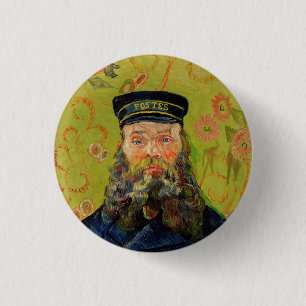 Van Gogh Postman. Portrait impressionism art 3 Cm Round Badge