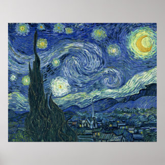 Van Gogh Print Starry Night AUTHENTIC ORIGINAL
