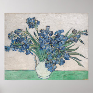 Van Gogh Purple Irises Vase Floral Painting Poster