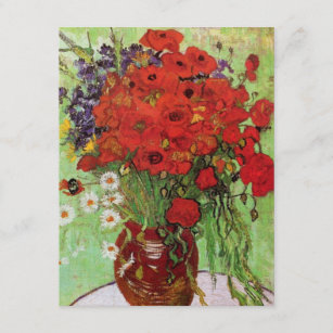 Van Gogh Red Poppies and Daisies Invitations
