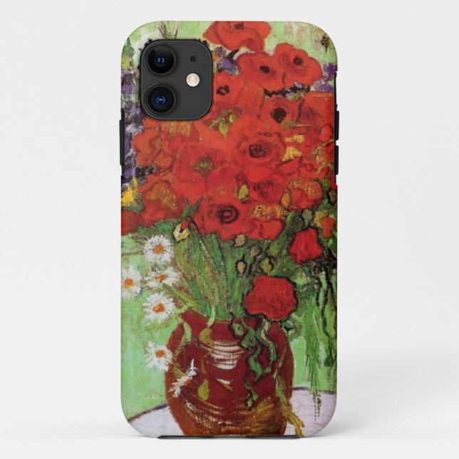 Van Gogh Red Poppies and Daisies iPhone Case (Back)