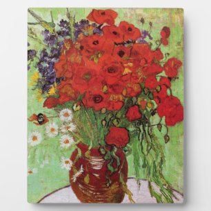 Van Gogh Red Poppies and Daisies Plaque