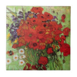 Van Gogh Red Poppies and Daisies Tile<br><div class="desc">Van Gogh Red Poppies and Daises tile. Oil painting on canvas from 1890. A colourful flower painting by Van Gogh, while not as famous as his celebrated vase of sunflowers, this work represents yet another charming entry in the artist’s extensive catalogue of floral still lifes. A great gift for fans...</div>