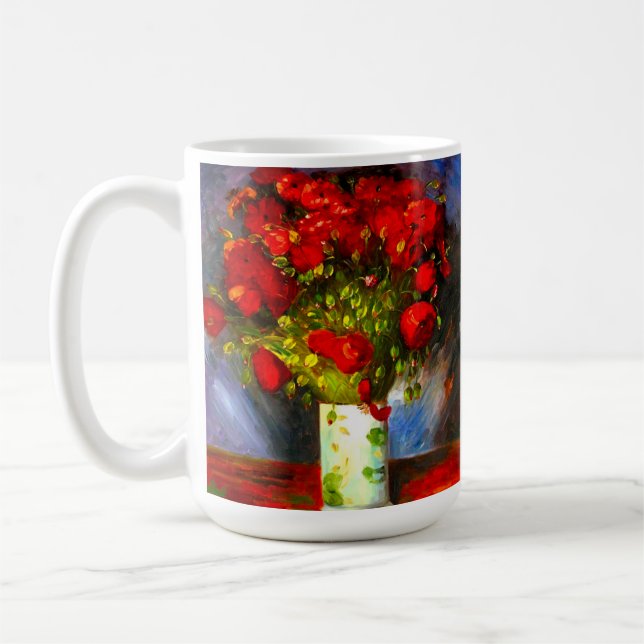 Van Gogh Red Poppies Coffee Mug (Left)
