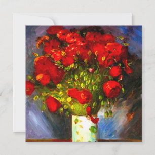 Van Gogh Red Poppies Invitation