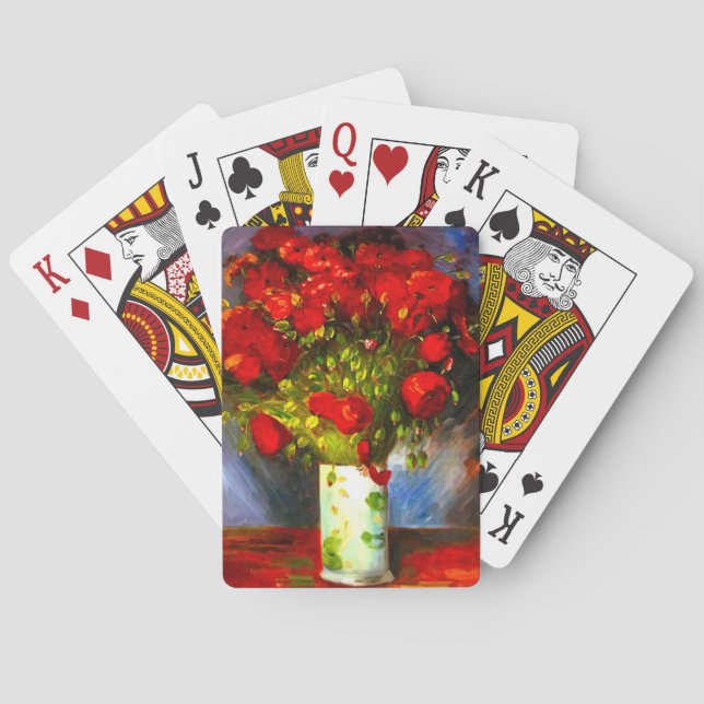 Van Gogh Red Poppies Playing Cards (Back)