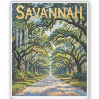 Van Gogh Retro Savannah Georgia Oak Avenue Travel