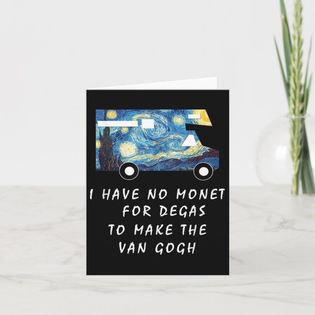 Van Gogh Road Trip T Shirt Funny Caravan Camping T Card (Front)