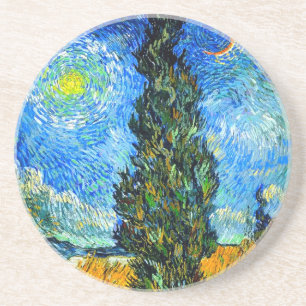 Van Gogh Road with Cypress and Star Coaster