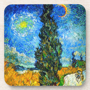Van Gogh Road with Cypress and Star Coaster