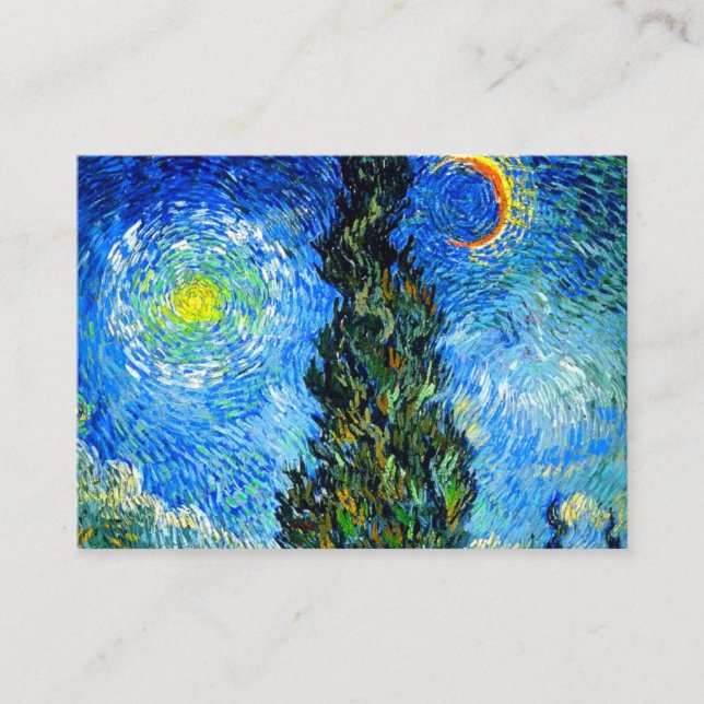 Van Gogh Road with Cypress and Star Enclosure Card (Front)