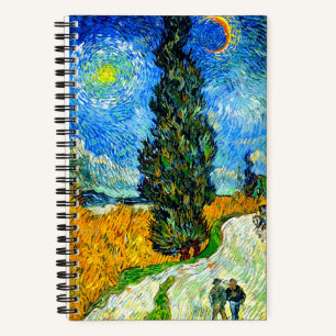 Van Gogh Road with Cypress and Star Notebook