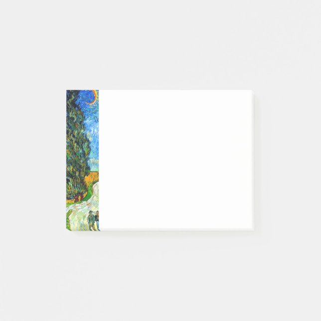Van Gogh Road with Cypress and Star Post-it Notes (Front)