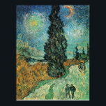 VAN GOGH - ROAD WITH CYPRESS AND STAR POSTER<br><div class="desc">Vincent Willem van Gogh (30 March 1853–29 July 1890) was a Dutch Post-Impressionist painter whose work had a far-reaching influence on 20th century art for its vivid colours and emotional impact. He suffered from anxiety and increasingly frequent bouts of mental illness throughout his life, and died largely unknown, at the...</div>