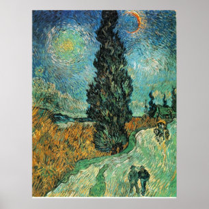 VAN GOGH - ROAD WITH CYPRESS AND STAR POSTER