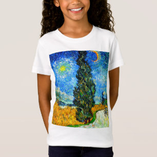 Van Gogh Road with Cypress and Star T-Shirt