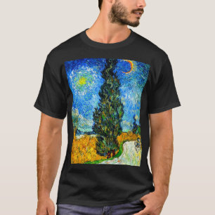 Van Gogh Road with Cypress and Star T-Shirt