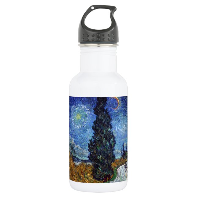 Van Gogh Road With Cypresses Impressionism 532 Ml Water Bottle (Front)