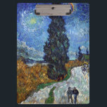 Van Gogh Road With Cypresses Impressionism Clipboard<br><div class="desc">Vincent Van Gogh Road With Cypresses "Road With Cypresses" by Vincent Van Gogh is a wonderful impressionistic painting by one of the master artists of all time. The road is swirling with colour and emotion, as the green cypress trees wave to the swirling blue Sky with what looks like a...</div>